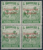 ** Arad 1919 Magyar Posta 5f Négyestömb Garancia Nélkül (60.000) (betapadás / Gum... - Altri & Non Classificati