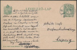 1918 Az új Típusú Díjjegyes LevelezÅ‘lap A Senf Testvéreknek Lipcsébe Az... - Altri & Non Classificati
