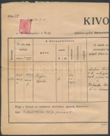 1917 Turul 1K Okmánybélyegként Felhasználva / Turul 1K Used As Fiscal Stamp On Document - Altri & Non Classificati