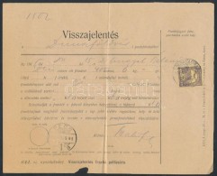 1915 Hiányzó Frankódíj Visszajelentés 12f Bérmentesítéssel - Altri & Non Classificati