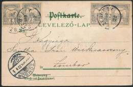 1900 4xTurul 1f Képeslapon ,,SZEGHEGY' - ,,ZOMBOR' - Other & Unclassified