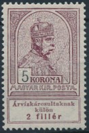 * 1913 Árvíz (I) 5K Alig Látható Falcnyommal (6.000) - Altri & Non Classificati