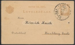 1888 Díjjegyes LevelezÅ‘lap BRASSÓ - BUDAPEST 16 SZ. Vasúti Bélyegzéssel - Altri & Non Classificati