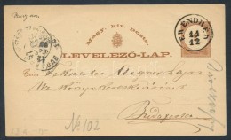 1875 2kr Díjjegyes LevelezÅ‘lap ,,ÉR ENDRÉD' - Other & Unclassified