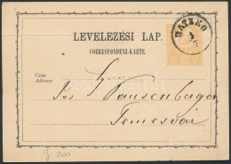 ~1871 Díjjegyes LevelezÅ‘lap / PS-card 'HATZEG' - Temesvár (hajtott / Folded) - Other & Unclassified