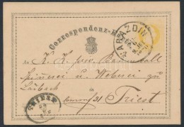 1870 2kr Díjjegyes LevelezÅ‘lap ,,VARAZDIN JUT' - ,,TRIEST' - Other & Unclassified