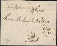 1785 Portós Levél / Cover With Postage Due 'v. Kaschau.' - Pest - Altri & Non Classificati