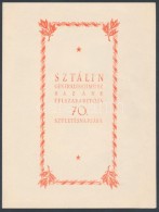 1949 Sztálin Vágott Sor Emléklapon - Altri & Non Classificati