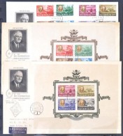 1947 Roosevelt Sor és Blokkpár 3 Db FDC-n (100.000) - Other & Unclassified