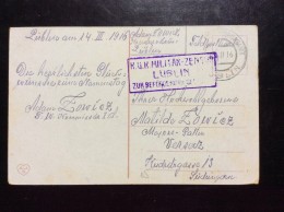 POLAND   K.U.K. MILITAR ZENSUR  1916. LUBLIN - Briefe U. Dokumente