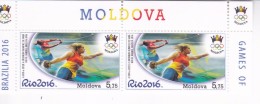 2016 , Moldova , Moldavie , Summer Olympics , Brazil, Rio De Janeiro , Rowing ,Discus Throw , Hammer Throwing , MNH - Estate 2016: Rio De Janeiro