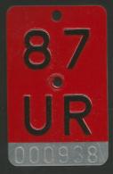 Velonummer Uri UR 87 - Number Plates