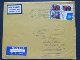 United Nations 1989 Insured Cover To USA - People Of The World - Flag - Blue Hemlet - Brieven En Documenten