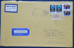 United Nations 1994 Insured Cover To USA - Globe Dove Living Together - Lettres & Documents