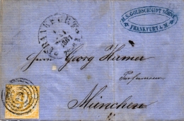 Thurn Und Taxis, Brief Aus Frankfurt Nach München, 9 Kreuzer, Michel Nr. 23, Postvereinsbrief - Cartas & Documentos