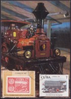 TMA-93 CUBA 1987 SPECIAL CANCEL  MAXIM CARD FERROCARRIL RAILROAD ANIV. - Maximum Cards