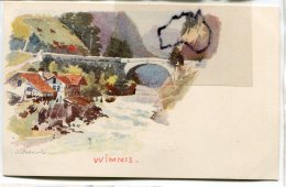 - WIMMIS - Lithographie - Non écrite, Rivière, Pont,  Signée A. J. Redmond, TTBE, Scans. - Wimmis