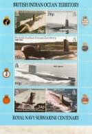 2001 British Indian Ocean Territory  Submarines  Complete Sheet Of 6  MNH - Territorio Británico Del Océano Índico