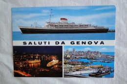 Italy Saluti Da Genova Ships Multi View    A 111 - Genova (Genoa)