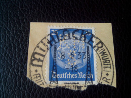 RARE 25 PF DEUTSCHEN REICH Reichspresidents Paul Von Hindenburg German PERFIN Stamp 1933 ON PAPER COVER USED - Altri & Non Classificati