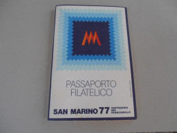 SAN MARINO - PASSAPOPRTO FILATELICO 1977 - Storia Postale