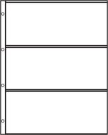 Lindner HB-S-3 HARTBERGER SYSTEM Page With 3 Stripes (226 X 97 Mm) - Pack Of 5 - Sobres Transparentes