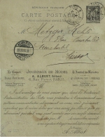 FRANCIA FRANCE 10 C TYPE SAGE 1900 PARIS To NEUCHATEL  REPIQUAGE PRIVATE PRINT - Cartes Postales Repiquages (avant 1995)