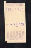 (Cavaillon, Vaucluse) Ticket De Transport   (PPP3689) - Europe