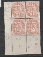 FRANCE N° 110 4C BRUN TYPE BLANC CARTOUCHE CASSE NEUF SANS CHARNIERE - Unused Stamps