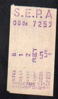 Ticket De Transport  S.E.P.A.  (PPP3691) - Europa