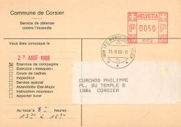 SUISSE . COMMUNE DE CORSIER . SERVICE DE DEFENSE CONTRE L'INCENDIE . - Corsier