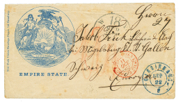 Patriotic Envelope To SWITZERLAND : 1862 CINCINATI + ETATS-UNIS SERV. AM.CALAIS 3 On Superb Illustrated Envelope (EMPIRE - Other & Unclassified