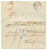 NUEVA MEHLEM : 1862 ADMON CORREOS MONTEVIDEO On Entire Letter From NUEVA MEHLEM To GERMANY. Vvf. - Uruguay