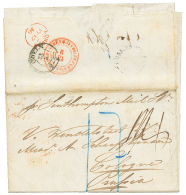 1858 SEEBRIEF PER ENGLAND UND AACHEN In Red On Reverse Of Entire Letter(7 Pages) From MONTEVIDEO To GERMANY. Vf. - Uruguay