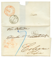 MEHLEM : 1857 Entire Letter Datelined From MEHLEM To GERMANY. Verso, ENGLAND PER AACHEN. Vvf. - Uruguay