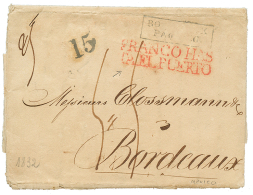 1832 FRANCOHAS/TAEL PUERTO In Red On Entire Letter From MEXICO To FRANCE. Vf. - Mexique
