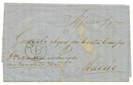 1860 LISBOA + Verso PAQUETE PAGGU /150 / FRANQUIA PELO On Entire Letter From LISBON To MACAO. Vvf. - Other & Unclassified