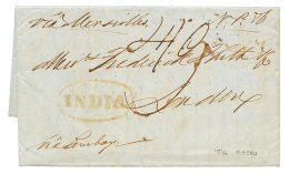 MACAO Via INDIA To UK : 1846 INDIA + BOMBAY SHIPLETTER (verso) + "Per ISLANDS QUEEN" Manus. On Entire Letter From MACAO - Sonstige & Ohne Zuordnung