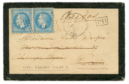 1876 FRANCE 20c(x2) Obl. Anchor + Light Strike Of The Rare Cachet CORR. D'ARM. LIGNE S PAQ FR. On Envelope To France. La - Sonstige & Ohne Zuordnung