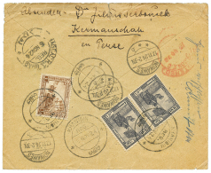 KERMANSCHAH IRAN Via IRAQ : 1924 IRAQ 1a+ 4a(x2) Canc. KHANIOIN On Reverse Of REGISTERED "OVERLAND MAIL Via DAMAS HAIFA" - Iran