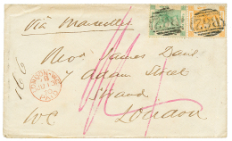 1870 8c + 24c Canc. B62 + HONG-KONG (verso)+ "1/4" Tax Marking On Envelope To ENGLAND. Superb. - Andere & Zonder Classificatie