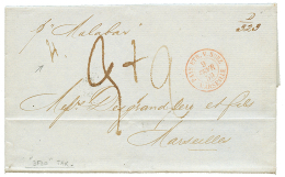 3F20 Tax Marking : 1859 "3F20" Tax Marking On Quadruple Rate Entire Letter From HONG-KONG To FRANCE. RARITY. Superb Exhi - Sonstige & Ohne Zuordnung