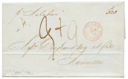 3F20 Tax Marking : 1859 "3F20" Tax Marking On Quadruple Rate Entire Letter From HONG-KONG To FRANCE. RARITY. Superb Exhi - Andere & Zonder Classificatie