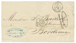 1866 GB/1F60 + "10" Tax Marking + SERVICE ACCELERE BATEAU A VAPEUR/PORT AU PRINCE, To FRANCE. Vf. - Haïti