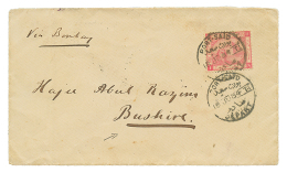 EGYPT To BUSHIRE(PERSIA) : 1884 1P Canc. PORT-SAID DEPART On Envelope To BUSHIRE. Verso, BUSHIRE + SEA POST OFFICE + SUE - Andere & Zonder Classificatie