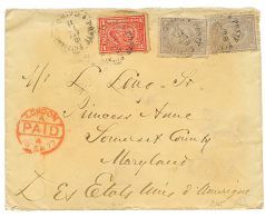 1877 10p(x2) + 1P Canc. CAIRO On Envelope Via LONDON To SOMERSET COUNTY (UNITED STATES). Vf. - Autres & Non Classés