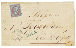 ALEXANDRIA - GREEK P.O : 1871 GRECE 40l Canc. 97 + ALEXANDRIA On Cover To GRECE. Vf. - Autres & Non Classés