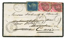 1871 "2" Tax Marking On Envelope From ENGLAND To ALEXANDRIA Redirected To CAIRO. Scarce. Vf. - Sonstige & Ohne Zuordnung