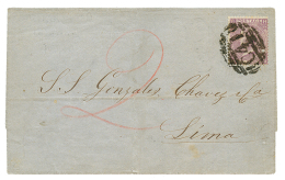 1866 GREAT BRITAIN 6c Canc. C41 + GUAYAQUIL (verso) On Cover To LIMA (PERU). Vf. - Ecuador