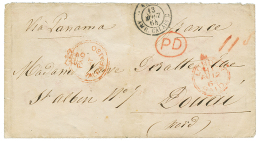 1864 PAIT AT VALPARAISO On Envelope Via PANAMA To FRANCE. Vvf. - Chili